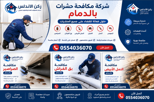 شركة مكافحة حشرات بالدمام | شركة ركن الاندلس