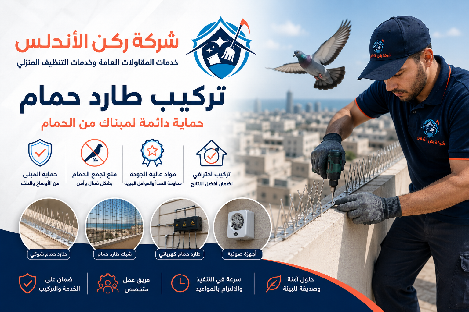 أفضل شركة تركيب طارد حمام بالخبر | شركة ركن الاندلس