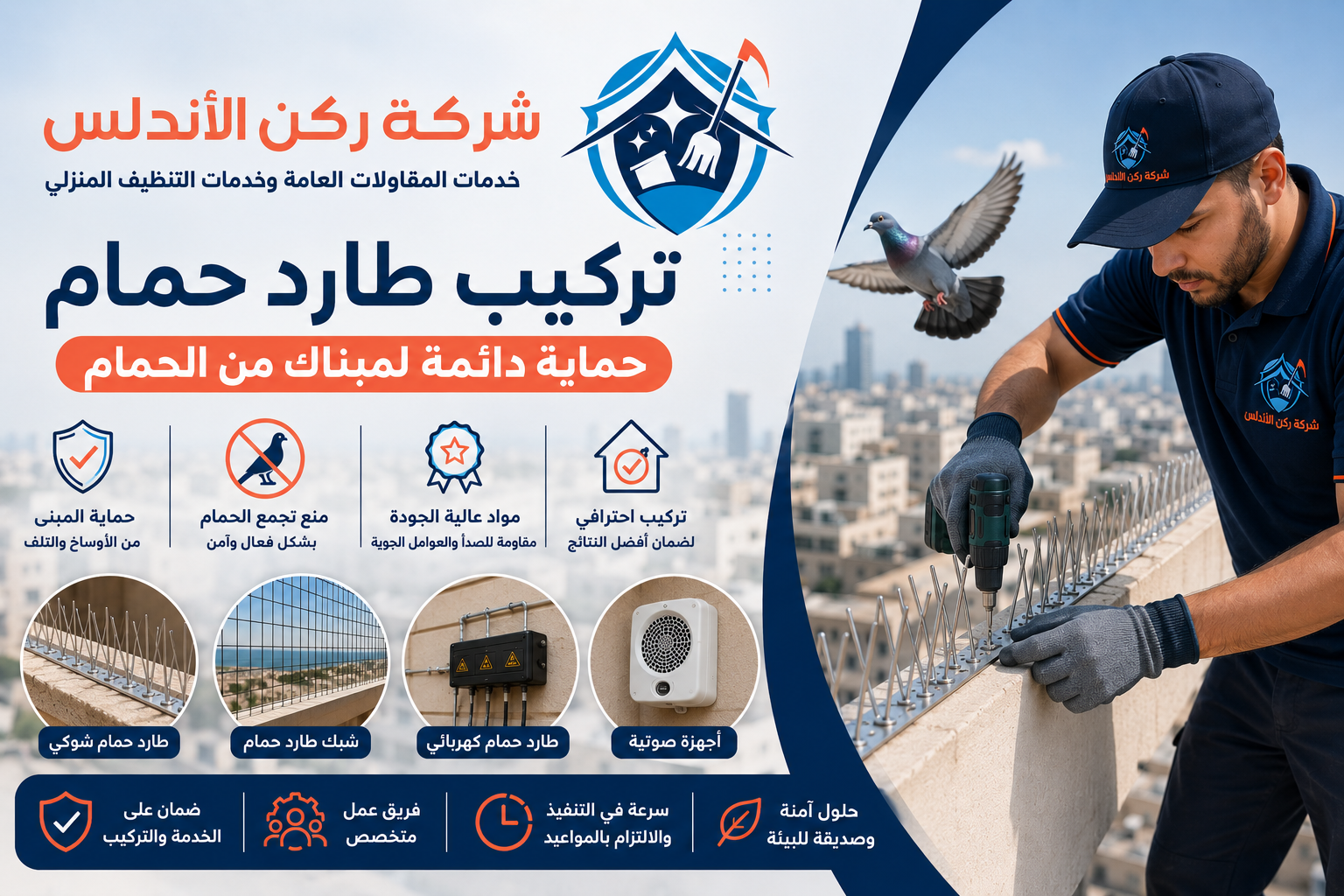 شركة تركيب طارد حمام بالقطيف | شركة ركن الاندلس